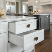 Bohem Tek Vidalı İç Bükey Plastik Düğme Kulp Kestane Kahvesi Renk Mobilya Dolap Çekmece Kulpu Kulbu thumbnail 4