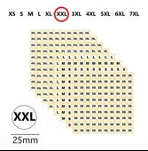 XXL-Mağaza Giysi, Beden Etiket Çapı-25mm Kendinden Yapışkanlı (210 adet) Yuvarlak Boyut Etiket thumbnail 1
