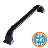 Mobilya Mutfak Dolabı Çekmece Dolap Kulpları Kapak Kulpu Kulbu Siyah 128 Mm-12.8 Cm Metal Kulp thumbnail 1
