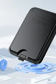 Hoco. E91I Tiger Smart Apple Find My Özellikli Kablosuz Şarj Destekli Magsafe Kartlık - Siyah thumbnail 9