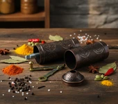 LUDIA Zamak Metal Bakır Renk 3 lü Set Karabiber,Kahve,Çörek Otu El Değirmeni Öğütücü Grinder S2 - 3