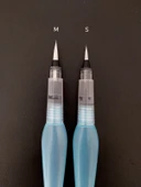 Fırça uçlu, brush pen, sulu boya, su ve mürekkep hazneli, boyama kalem mavi-M-S beden thumbnail 6