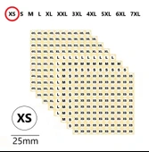 XS-Mağaza Giysi, Beden Etiket Çapı-25mm Kendinden Yapışkanlı (210 adet) Yuvarlak Boyut Etiket thumbnail 1