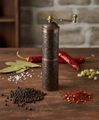 LUDIA Zamak Metal Bakır Renk 3 lü Set Karabiber,Kahve,Çörek Otu El Değirmeni Öğütücü Grinder S2 - 7
