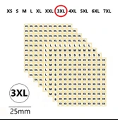 3XL-Mağaza Giysi, Beden Etiket Çapı-25mm Kendinden Yapışkanlı (210 adet) Yuvarlak Boyut Etiket thumbnail 1