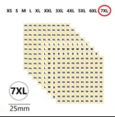 7XL-Mağaza Giysi, Beden Etiket Çapı-25mm Kendinden Yapışkanlı (210 adet) Yuvarlak Boyut Etiket thumbnail 1