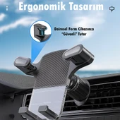 Hava Menfezi Uyumlu Yarı Otomatik Akrilik Gövde Sahip Çift Kilitlemeli Araç İçi Telefon Tutucu - 2