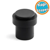 Kapı Stoperi Metal Siyah Düz Model Vidalı Montaj Kauçuk Başlıklı Kapı Tamponu Durdurucu Koruyucu thumbnail 1