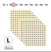 L-Mağaza Giysi, Beden Etiket Çapı-25mm Kendinden Yapışkanlı (210 adet) Yuvarlak Boyut Etiket thumbnail 1