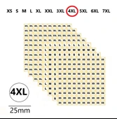 4XL-Mağaza Giysi, Beden Etiket Çapı-25mm Kendinden Yapışkanlı (210 adet) Yuvarlak Boyut Etiket thumbnail 1