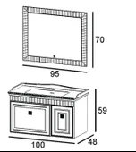 Denko Hana 100 cm (Sahra) Banyo Dolabı Takımı ve Boy Dolabı thumbnail 3