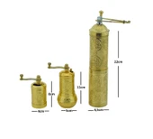 LUDIA Zamak Metal Altın Renk 3 lü Set Karabiber,Kahve,Çörek Otu El Değirmeni Öğütücü Grinder S2 - 8