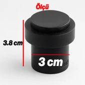 Kapı Stoperi Metal Siyah Düz Model Vidalı Montaj Kauçuk Başlıklı Kapı Tamponu Durdurucu Koruyucu thumbnail 3