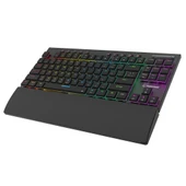 Rampage BERU Siyah 2.4G + BT Wireless RED SWITCH Mekanik Gaming Oyuncu Klavye Slim Low Profile RGB TKL - 3