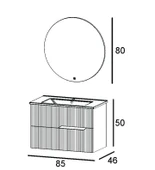 Denko Tiran 85 cm (Beyoğlu Yeşil) Banyo Dolabı (Alt Modül Lavabo) thumbnail 3