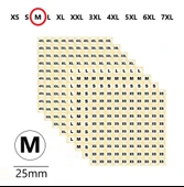 M-Mağaza Giysi, Beden Etiket Çapı-25mm Kendinden Yapışkanlı (210 adet) Yuvarlak Boyut Etiket thumbnail 1
