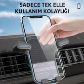 Hava Menfezi Uyumlu Yarı Otomatik Akrilik Gövde Sahip Çift Kilitlemeli Araç İçi Telefon Tutucu - 3