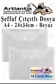 A4 Çıtçıtlı Dosya Şeffaf Zarf Dosya 2 Adet Çıt Çıtlı Dosya Su Geçirmez 100 Yaprak Kapasite thumbnail 1