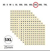 5XL-Mağaza Giysi, Beden Etiket Çapı-25mm Kendinden Yapışkanlı (210 adet) Yuvarlak Boyut Etiket thumbnail 1