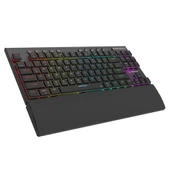 Rampage BERU Siyah 2.4G + BT Wireless RED SWITCH Mekanik Gaming Oyuncu Klavye Slim Low Profile RGB TKL - 1