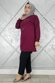 KADIN DİKME ÇİÇEK VE TAŞ DETAYLI TESETTÜR TUNİK thumbnail 1