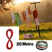 Çamaşır Kurutma Halatı Çelik Halat Kupeşte Asma Çelik Çamaşır İpi 20 Metre Balkon Korkuluk Askısı İp thumbnail 3