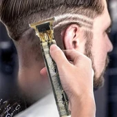 BUFFER® Vintage Görünümlü Güçlü 4 Farklı Başlıklı USB ŞarjlI Manuel Tıraş Makinası thumbnail 4