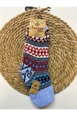 SARA DONNA GELENEKSEL DESENLİ YÜN SOKET ÇORAP - ÇEYİZ İÇİN HOMEWEAR YÜN ÖRGÜ EV ÇORABI thumbnail 2
