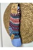 SARA DONNA GELENEKSEL DESENLİ YÜN SOKET ÇORAP - ÇEYİZ İÇİN HOMEWEAR YÜN ÖRGÜ EV ÇORABI thumbnail 1