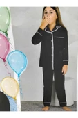 TEKNUR Önü Boydan Düğmeli Sanforize Edilmiş Çekmez Çocuk Pijama Takımı kız / erkek Çocuk thumbnail 1