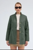 Tasarım Yaka Kısa Boy Kaşe Haki Kaban thumbnail 2