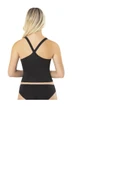 KOTA sırt çapraz detaylı dalgıç kumaş pedli krop atlet siyah thumbnail 2