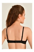 Liza Kadın Çapraz Ipli Balenli Siyah Dolgulu / Destekli Sütyen thumbnail 4