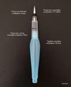 Fırça uçlu, brush pen, sulu boya, su ve mürekkep hazneli, boyama kalem mavi-M beden thumbnail 2