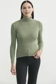 Tam Balıkçı Fitilli Basic Triko Kazak - Çağla Yeşili thumbnail 1