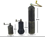 LUDIA Zamak Metal Kalay Renk 3 lü Set Karabiber,Kahve,Çörek Otu El Değirmeni Öğütücü Grinder S2 - 7