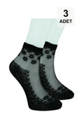 3 Adet Tül Patik Çorap - Siyah - 3