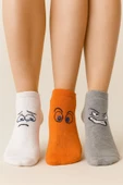 Kadın Renkli Emoji Yüz İfadeli Desenli Çorap 6’lı Set - 2