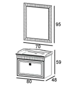 Denko Hana 80 cm (Bej) Banyo Dolabı (Alt Modül Lavabo) thumbnail 3