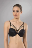 Liza Kadın Çapraz Ipli Balenli Siyah Dolgulu / Destekli Sütyen thumbnail 5