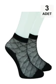 3 Adet Tül Patik Çorap - Siyah - 2