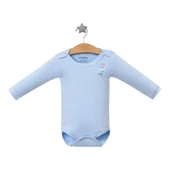 Babytoo Bebek & Çocuk %100 Pamuklu Düz Uzun Kollu Çıtçıtlı Body & Zıbın Mavi 92 cm 2 Yaş BBYT.BMAV.9202 - 1