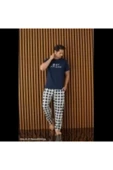 Pijamoni PİJAMONİ ERKEK SÜPREM ALTI EKOSELİ KISA KOLLU PİJAMA TAKIMI-6610-5 thumbnail 1
