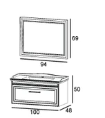 Denko Era 100 cm (Bej) Banyo Dolabı (Alt Modül Lavabo) thumbnail 3