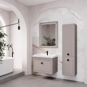 Denko Hana 80 cm (Bej) Banyo Dolabı Takımı ve Boy Dolabı thumbnail 1