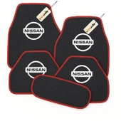 Antrasit Kırmızı  Renk Nissan Halı Paspas Seti 5 Parça  Araca Özel Uyumlu, Kaymaz, Kolay Temizlik, Şık Tasarım - 1