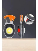 Yeni Nesil Kamp Feneri Çok Fonksiyonlu Fener Anahtarlık USB Çakmaklı Cam Kırıcı Kemer Kesici Açacak thumbnail 6