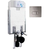 Visam Slim 80 Asma Klozet Gömme Rezervuar + Visam Siena Mat Krom Buton thumbnail 1