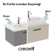 D10 Next Lavabo Dolabı İki Çekmeceli 100 cm Dafne Gövde Lake Kapak thumbnail 5