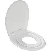 Visam Leylak Çocuklar için Yavaş Kapanan Klozet Kapağı - Standart Boyut, Termoplast, Beyaz, Modern Tasarım - 1